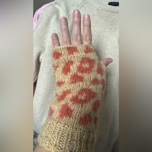 Rising tide cheetah print mittens, fingerless